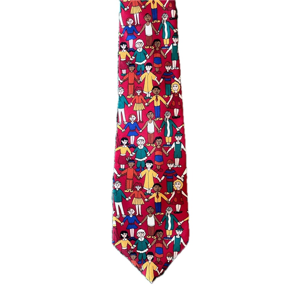 Save the Children Silk Tie Red Children of the World Teachercore Tie Youth